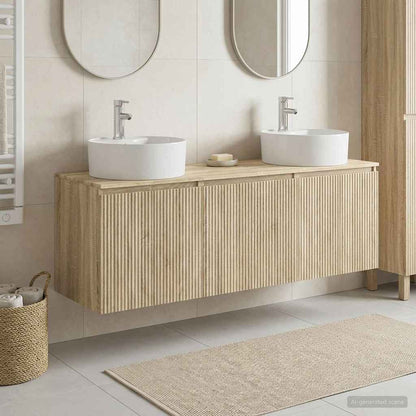 vidaXL Bathroom Cabinet Set 3 pcs Sonoma Oak 49.5 x 44.5 x 65 cm