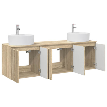 vidaXL Bathroom Cabinet Set 3 pcs Sonoma Oak 49.5 x 44.5 x 65 cm