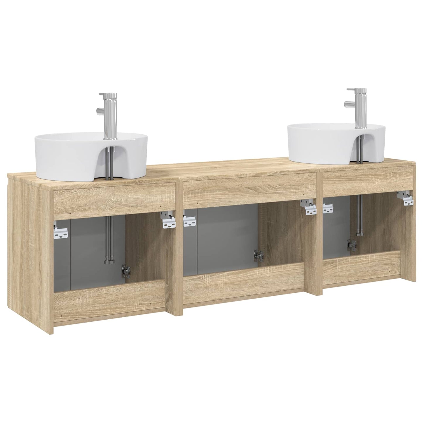 vidaXL Bathroom Cabinet Set 3 pcs Sonoma Oak 49.5 x 44.5 x 65 cm