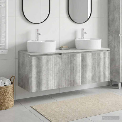 vidaXL Bathroom Cabinet Set 3 pcs Concrete Grey 49.5 x 44.5 x 65 cm