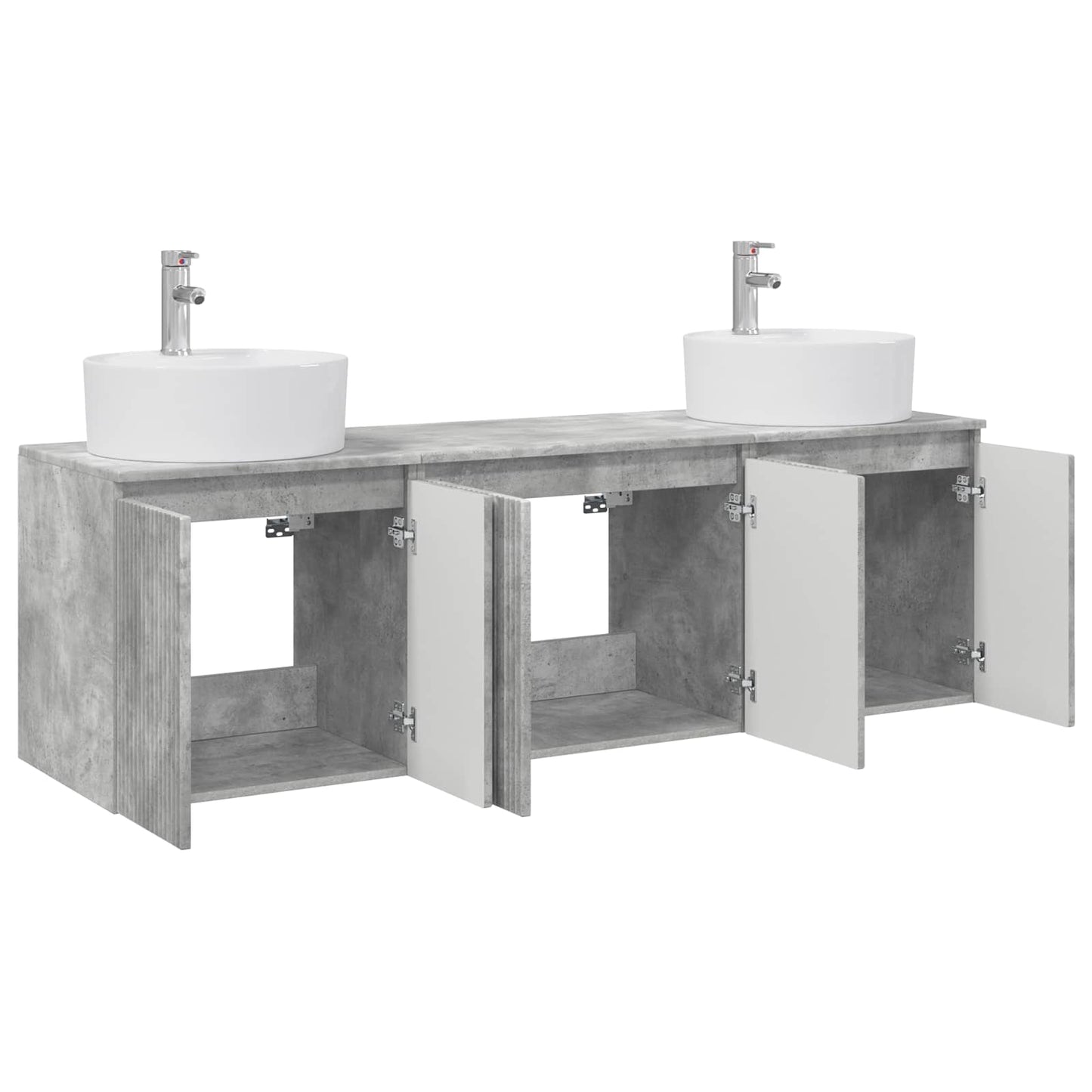 vidaXL Bathroom Cabinet Set 3 pcs Concrete Grey 49.5 x 44.5 x 65 cm