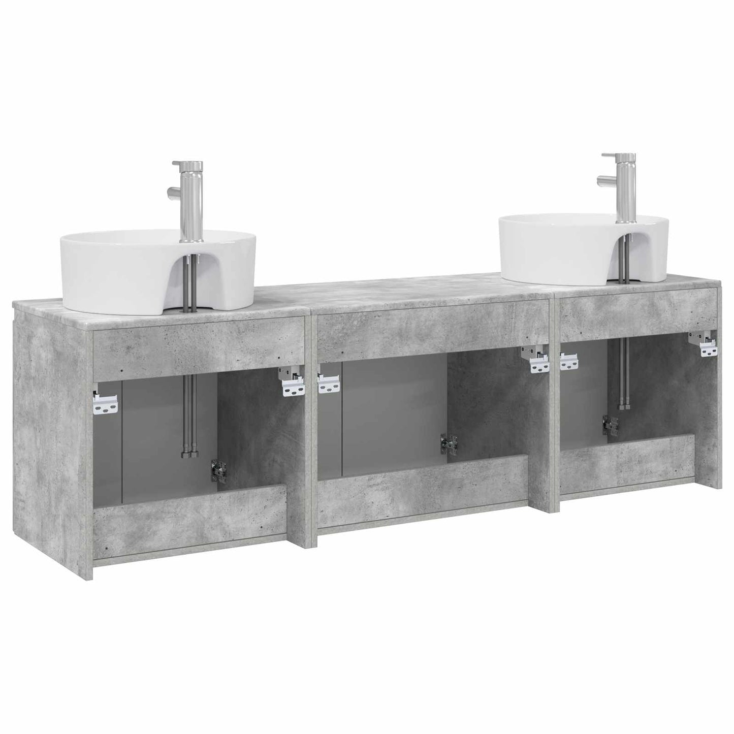 vidaXL Bathroom Cabinet Set 3 pcs Concrete Grey 49.5 x 44.5 x 65 cm
