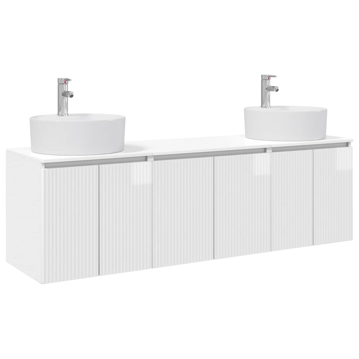 vidaXL Bathroom Cabinet Set 3 pcs High Gloss White 49.5 x 44.5 x 65 cm