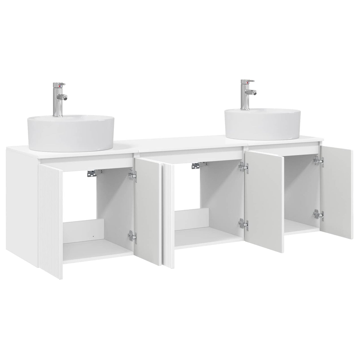 vidaXL Bathroom Cabinet Set 3 pcs High Gloss White 49.5 x 44.5 x 65 cm