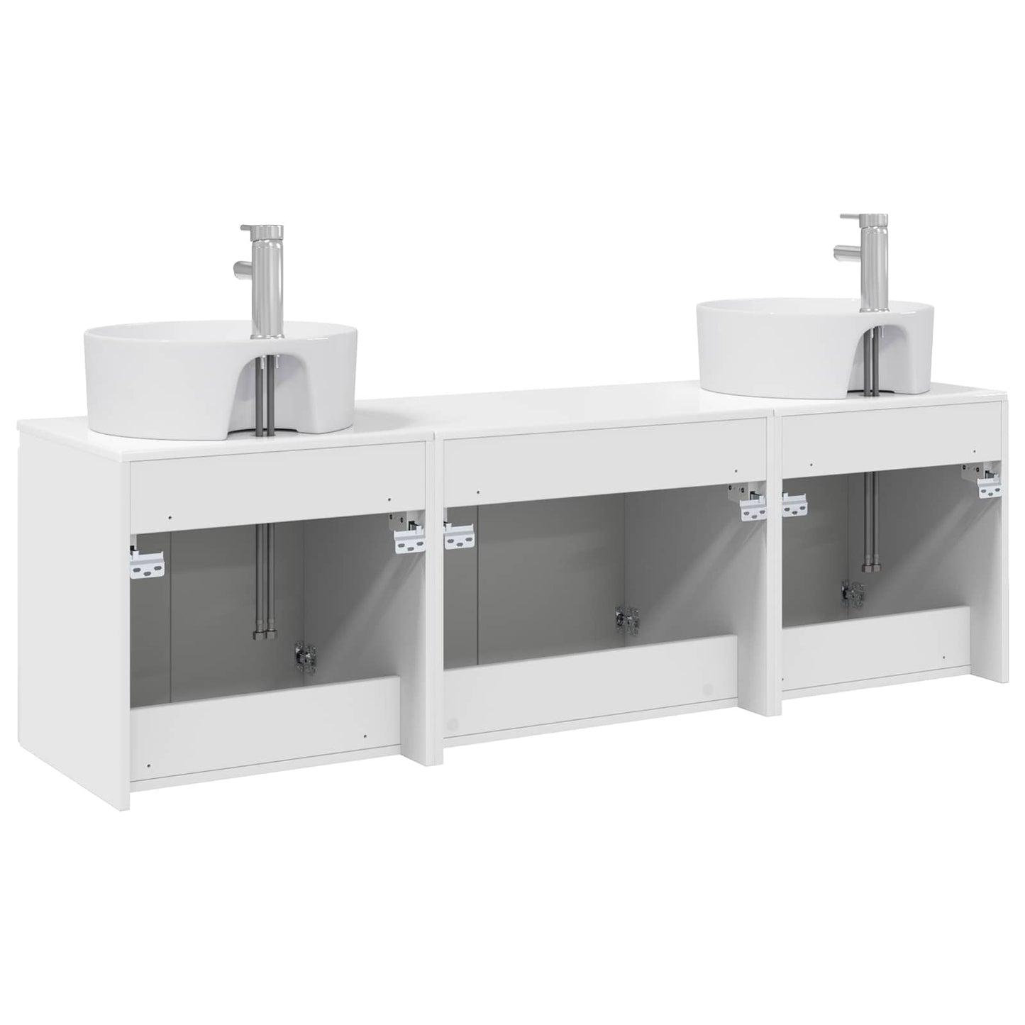 vidaXL Bathroom Cabinet Set 3 pcs High Gloss White 49.5 x 44.5 x 65 cm