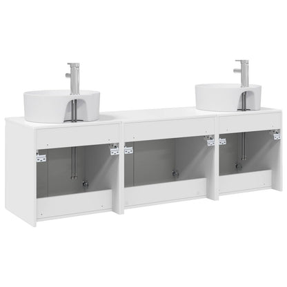 vidaXL Bathroom Cabinet Set 3 pcs High Gloss White 49.5 x 44.5 x 65 cm