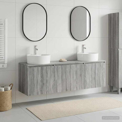 vidaXL Bathroom Cabinet Set 3 pcs Grey Sonoma 49.5 x 44.5 x 65 cm