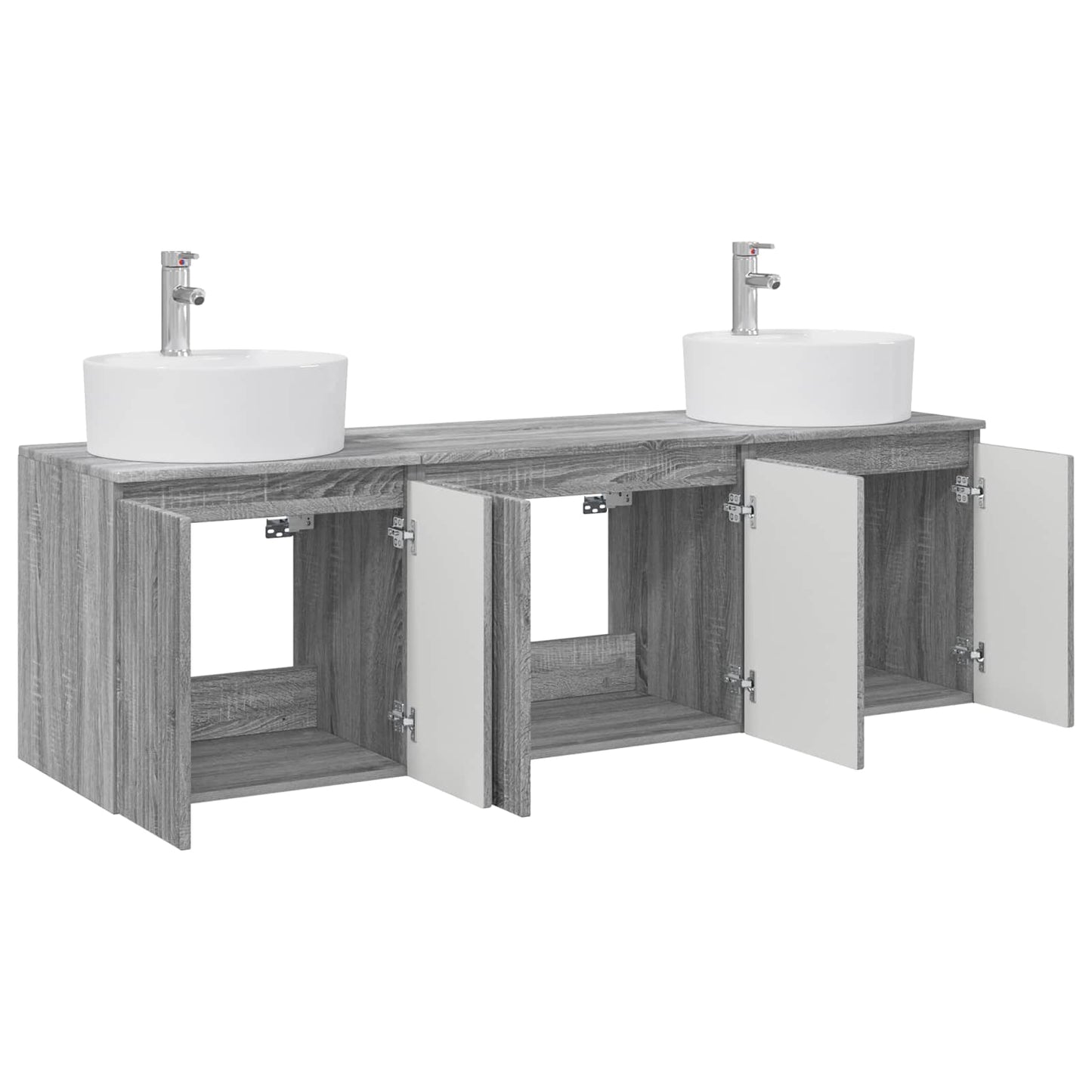 vidaXL Bathroom Cabinet Set 3 pcs Grey Sonoma 49.5 x 44.5 x 65 cm