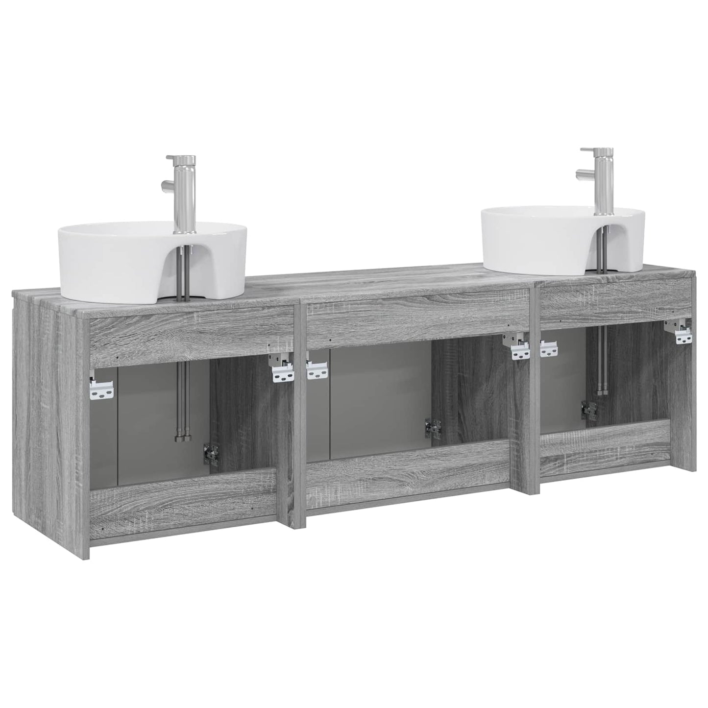 vidaXL Bathroom Cabinet Set 3 pcs Grey Sonoma 49.5 x 44.5 x 65 cm