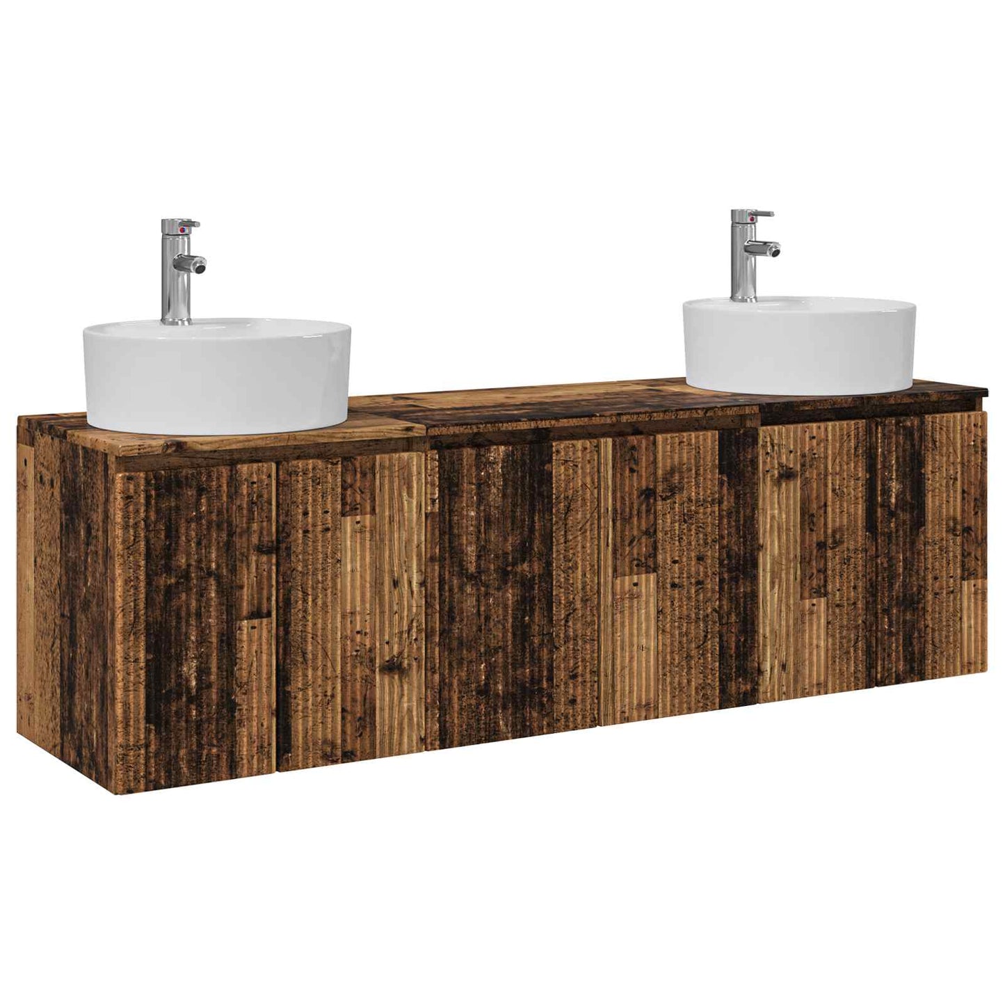 vidaXL Bathroom Cabinet Set 3 pcs Old Wood 49.5 x 44.5 x 65 cm