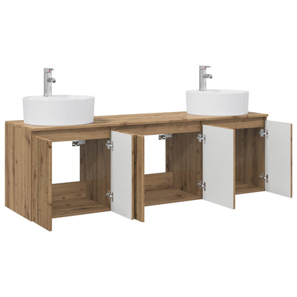 vidaXL Bathroom Cabinet Set 3 pcs Artisan Oak 49.5 x 44.5 x 65 cm