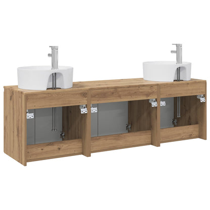 vidaXL Bathroom Cabinet Set 3 pcs Artisan Oak 49.5 x 44.5 x 65 cm