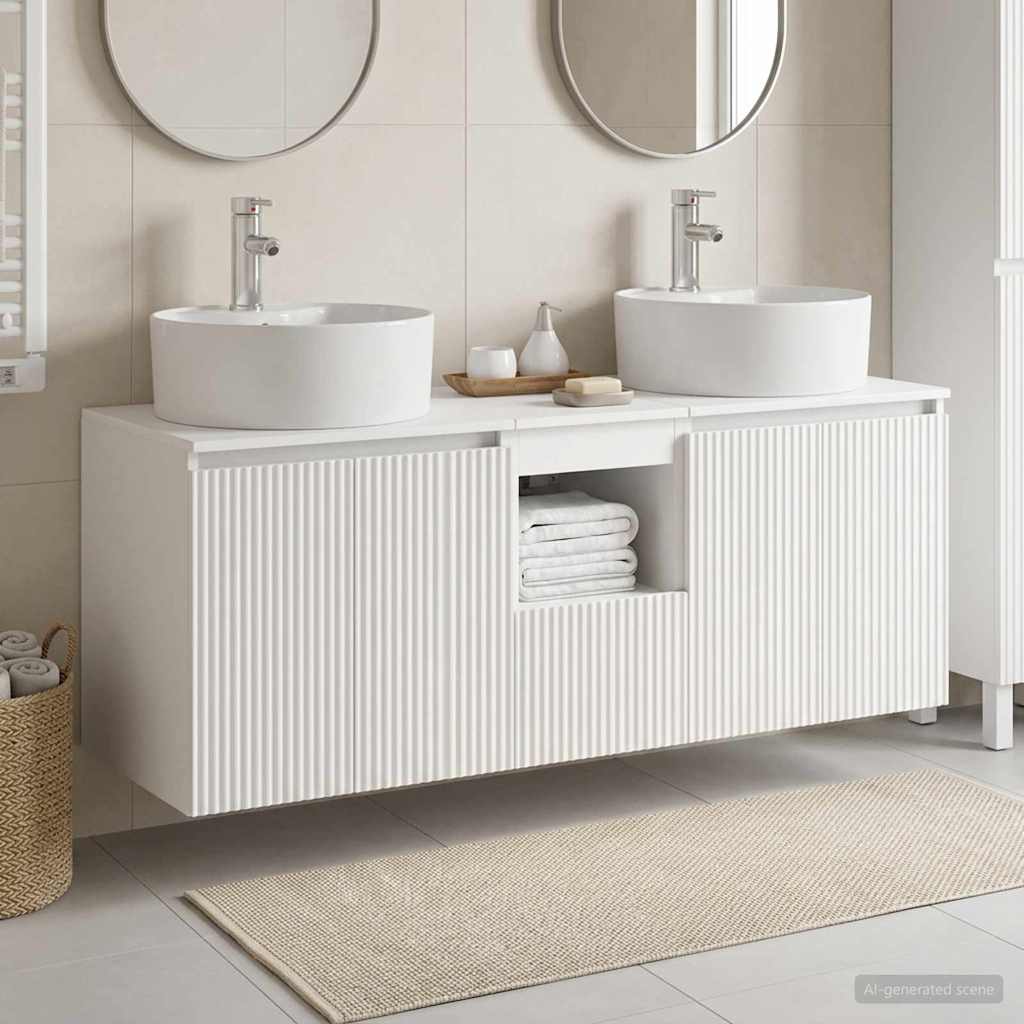 vidaXL Bathroom Cabinet Set 3 pcs White 49.5 x 44.5 x 65 cm