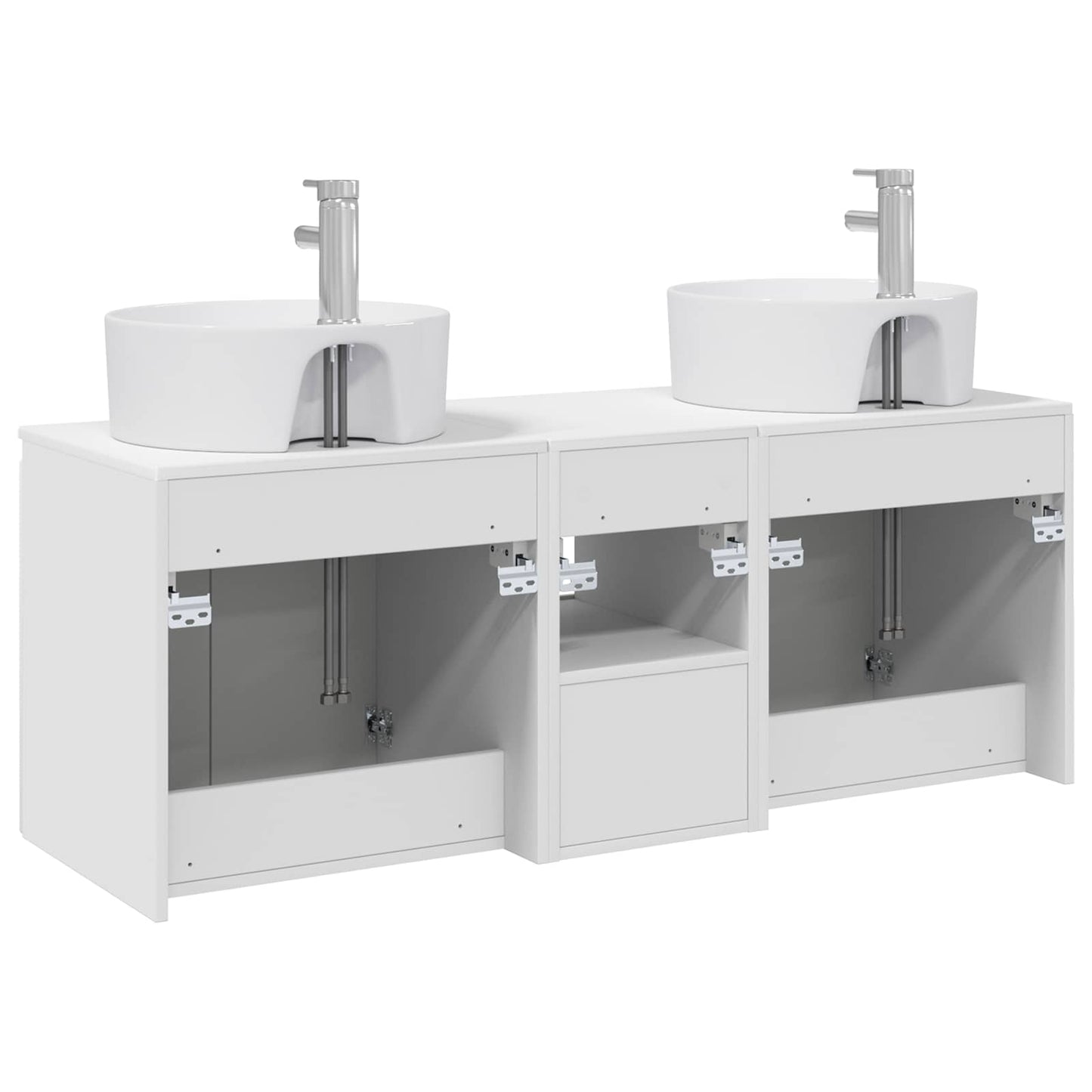 vidaXL Bathroom Cabinet Set 3 pcs White 49.5 x 44.5 x 65 cm