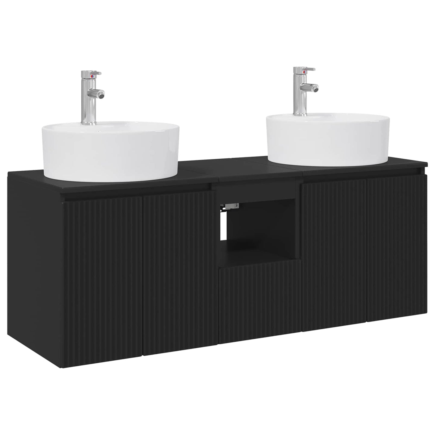vidaXL Bathroom Cabinet Set 3 pcs Black 49.5 x 44.5 x 65 cm