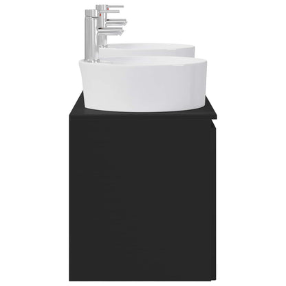 vidaXL Bathroom Cabinet Set 3 pcs Black 49.5 x 44.5 x 65 cm