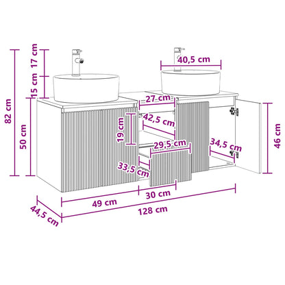 vidaXL Bathroom Cabinet Set 3 pcs Black 49.5 x 44.5 x 65 cm