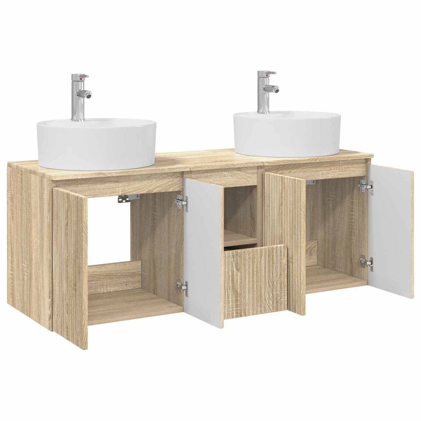 vidaXL Bathroom Cabinet Set 3 pcs Sonoma Oak 49.5 x 44.5 x 65 cm