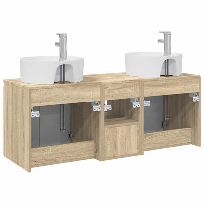 vidaXL Bathroom Cabinet Set 3 pcs Sonoma Oak 49.5 x 44.5 x 65 cm