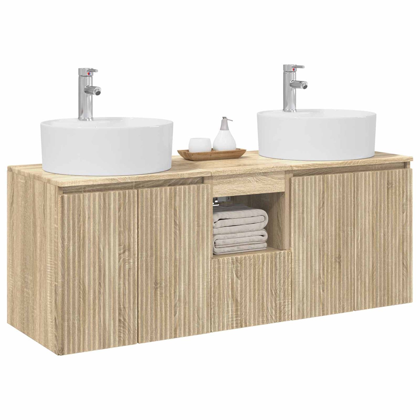 vidaXL Bathroom Cabinet Set 3 pcs Sonoma Oak 49.5 x 44.5 x 65 cm