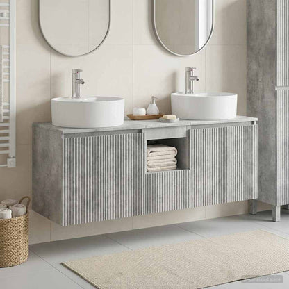 vidaXL Bathroom Cabinet Set 3 pcs Concrete Grey 49.5 x 44.5 x 65 cm