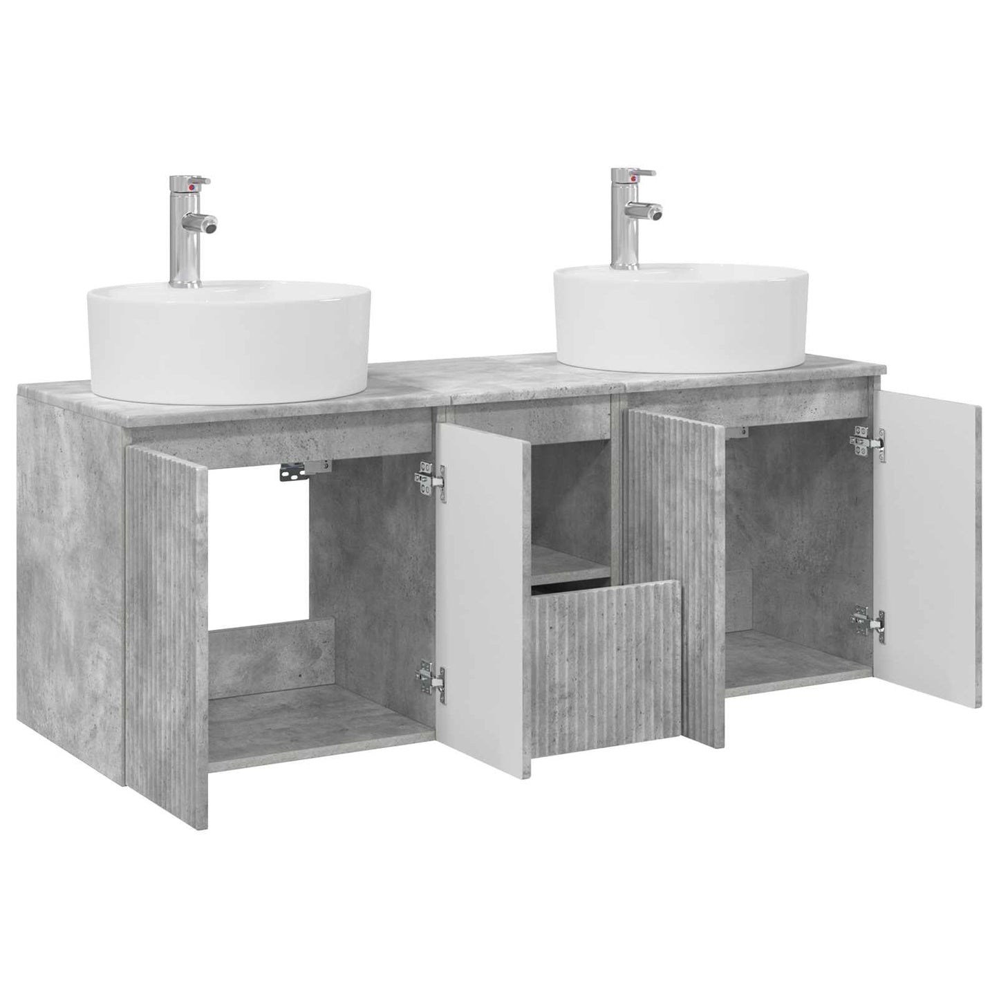 vidaXL Bathroom Cabinet Set 3 pcs Concrete Grey 49.5 x 44.5 x 65 cm