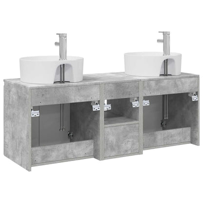 vidaXL Bathroom Cabinet Set 3 pcs Concrete Grey 49.5 x 44.5 x 65 cm