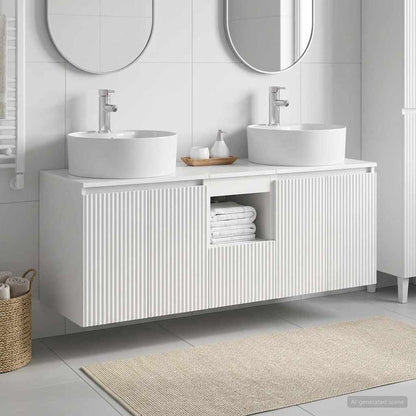 vidaXL Bathroom Cabinet Set 3 pcs High Gloss White 49.5 x 44.5 x 65 cm