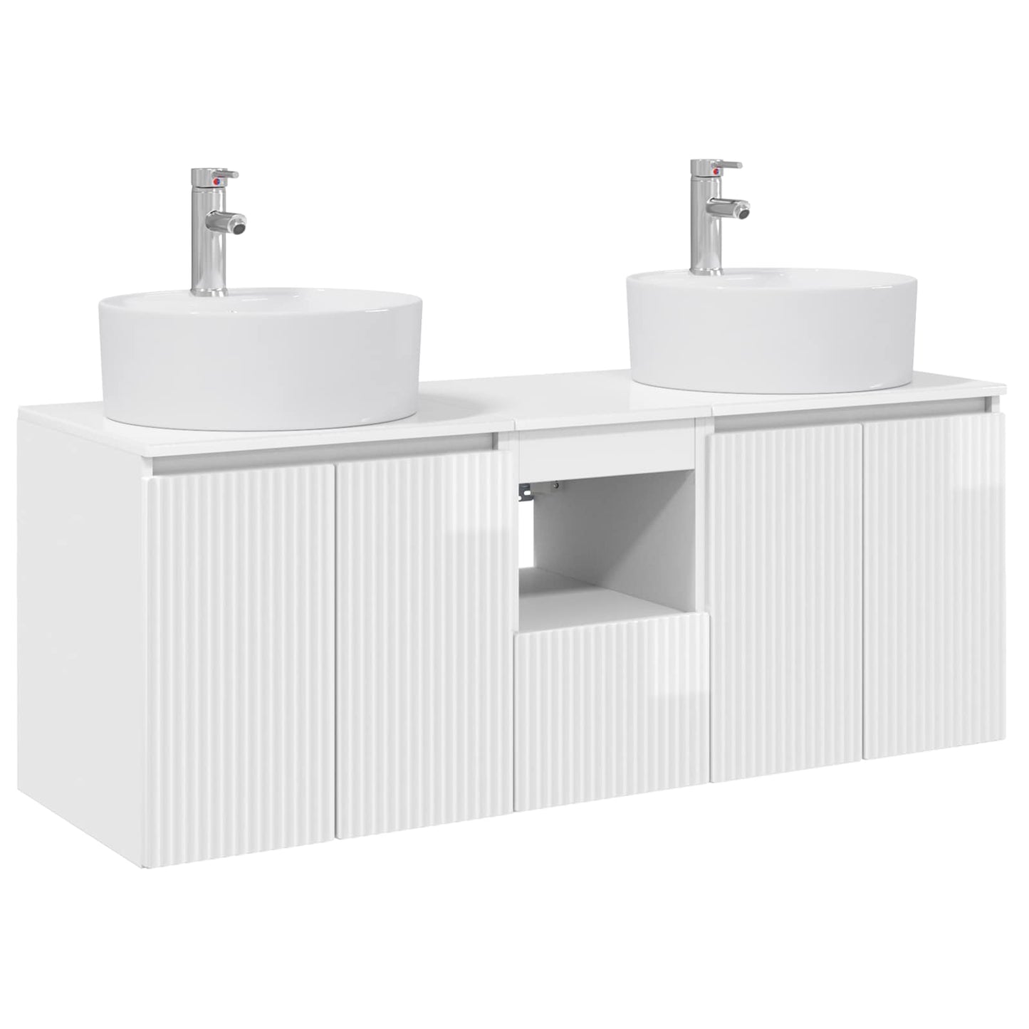 vidaXL Bathroom Cabinet Set 3 pcs High Gloss White 49.5 x 44.5 x 65 cm