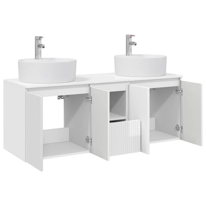 vidaXL Bathroom Cabinet Set 3 pcs High Gloss White 49.5 x 44.5 x 65 cm