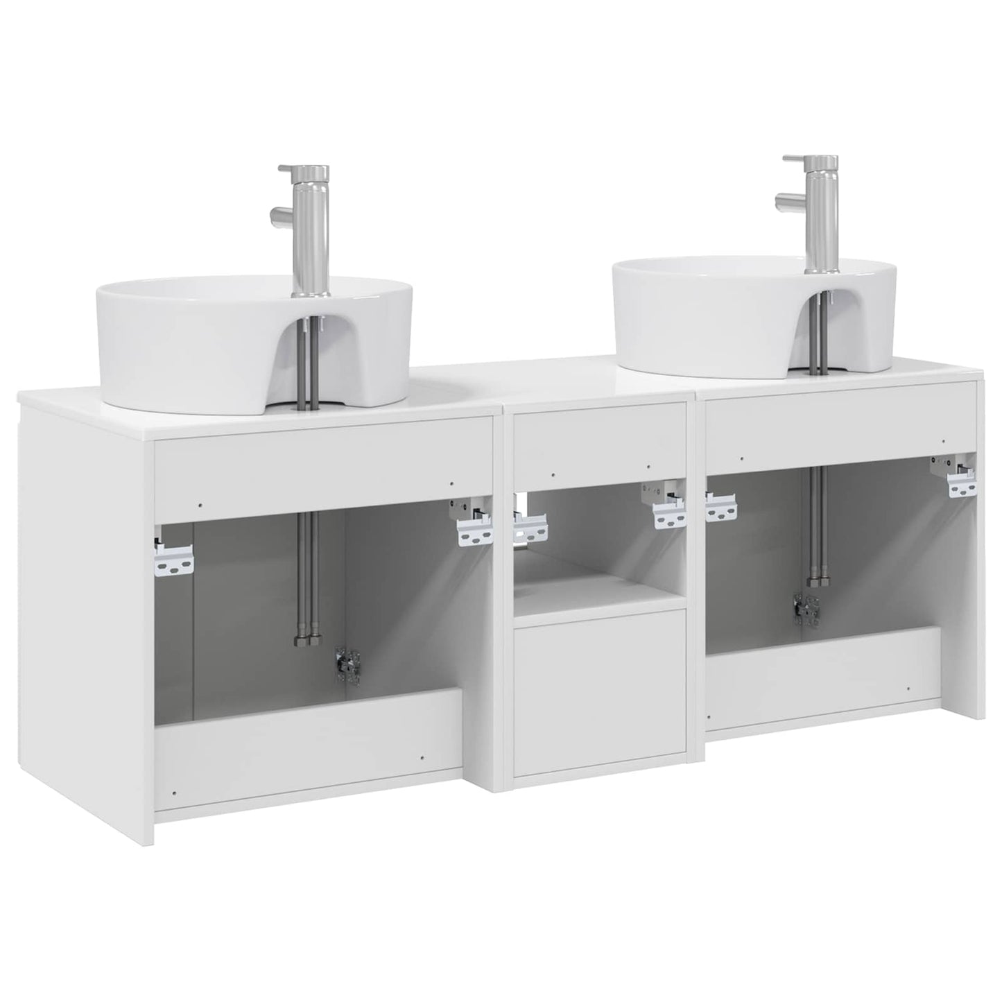 vidaXL Bathroom Cabinet Set 3 pcs High Gloss White 49.5 x 44.5 x 65 cm