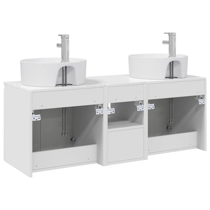 vidaXL Bathroom Cabinet Set 3 pcs High Gloss White 49.5 x 44.5 x 65 cm