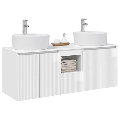 vidaXL Bathroom Cabinet Set 3 pcs High Gloss White 49.5 x 44.5 x 65 cm