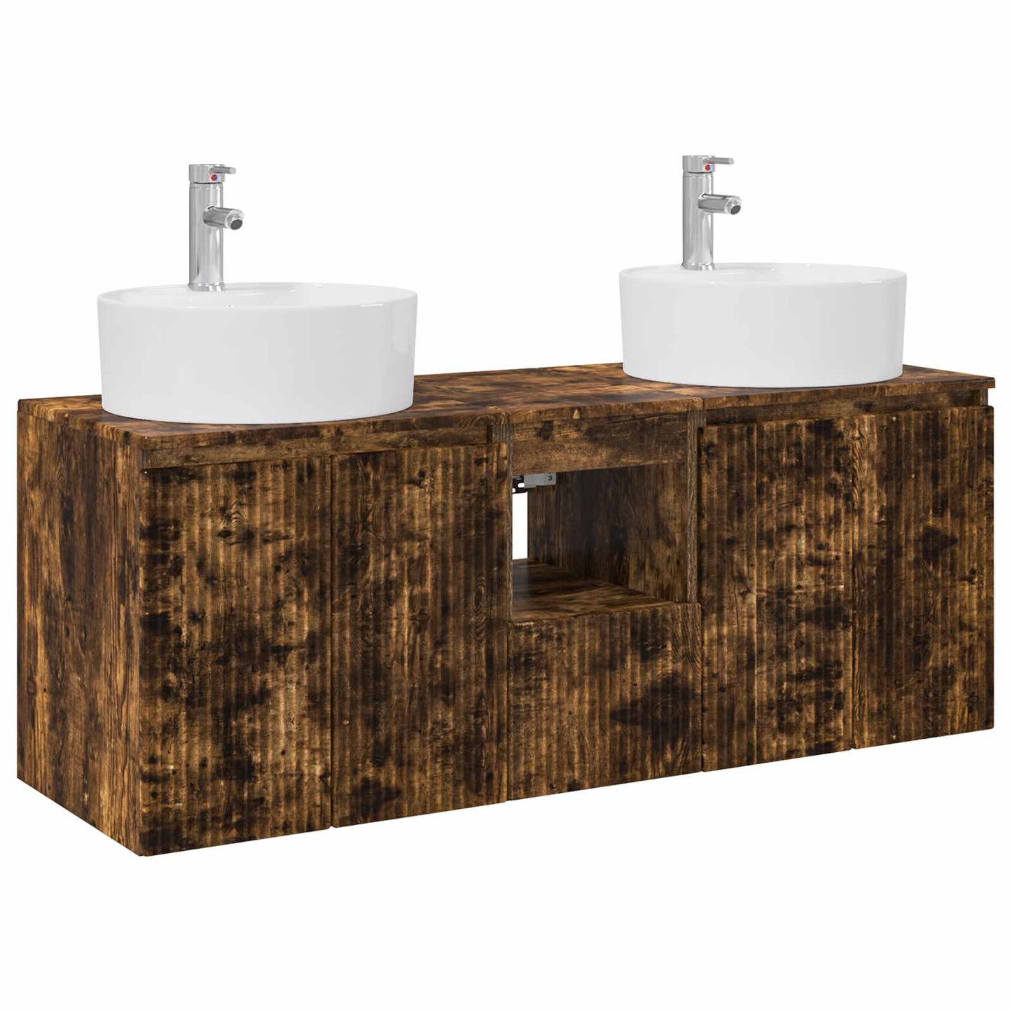 vidaXL Bathroom Cabinet Set 3 pcs Smoked Oak 49.5 x 44.5 x 65 cm