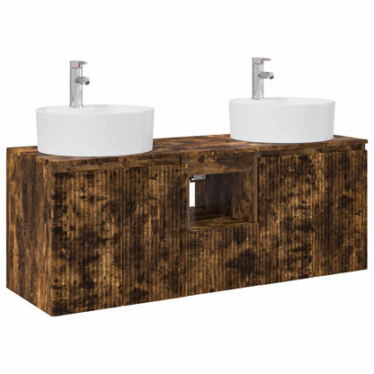 vidaXL Bathroom Cabinet Set 3 pcs Smoked Oak 49.5 x 44.5 x 65 cm