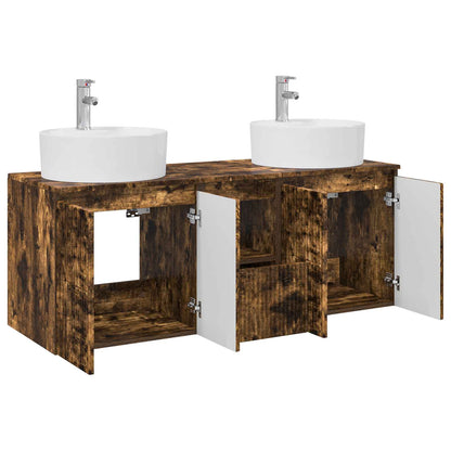 vidaXL Bathroom Cabinet Set 3 pcs Smoked Oak 49.5 x 44.5 x 65 cm