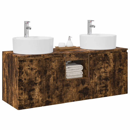 vidaXL Bathroom Cabinet Set 3 pcs Smoked Oak 49.5 x 44.5 x 65 cm