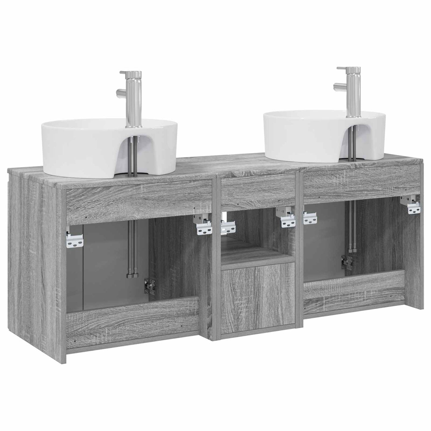 vidaXL Bathroom Cabinet Set 3 pcs Grey Sonoma 49.5 x 44.5 x 65 cm