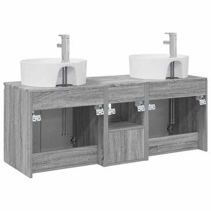 vidaXL Bathroom Cabinet Set 3 pcs Grey Sonoma 49.5 x 44.5 x 65 cm