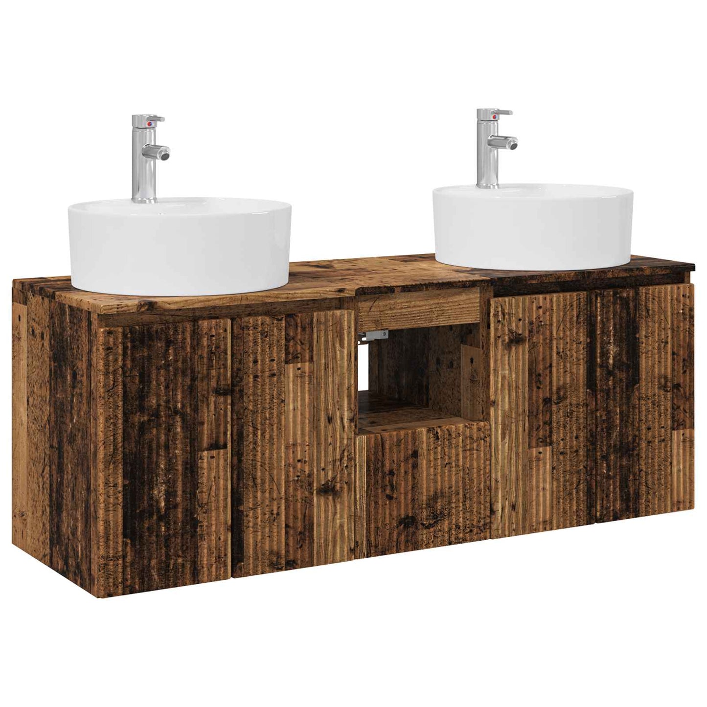 vidaXL Bathroom Cabinet Set 3 pcs Old Wood 49.5 x 44.5 x 65 cm