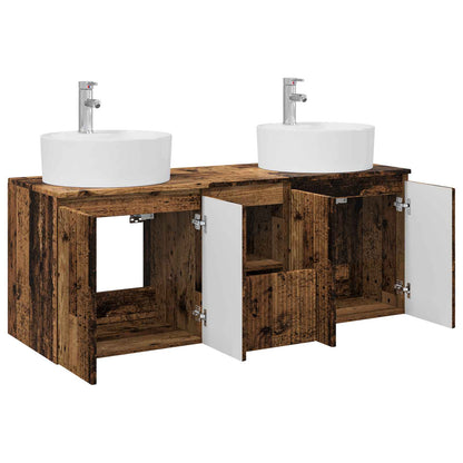 vidaXL Bathroom Cabinet Set 3 pcs Old Wood 49.5 x 44.5 x 65 cm
