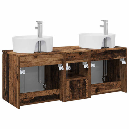 vidaXL Bathroom Cabinet Set 3 pcs Old Wood 49.5 x 44.5 x 65 cm