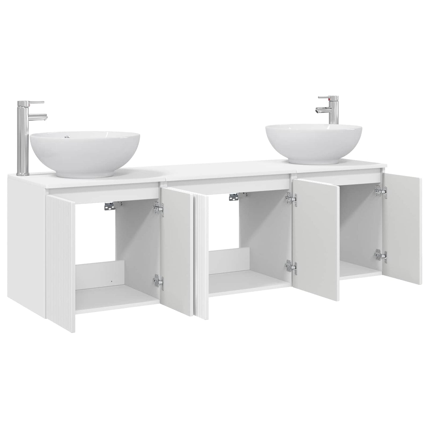 vidaXL Bathroom Cabinet Set 3 pcs White 49.5 x 44.5 x 65 cm