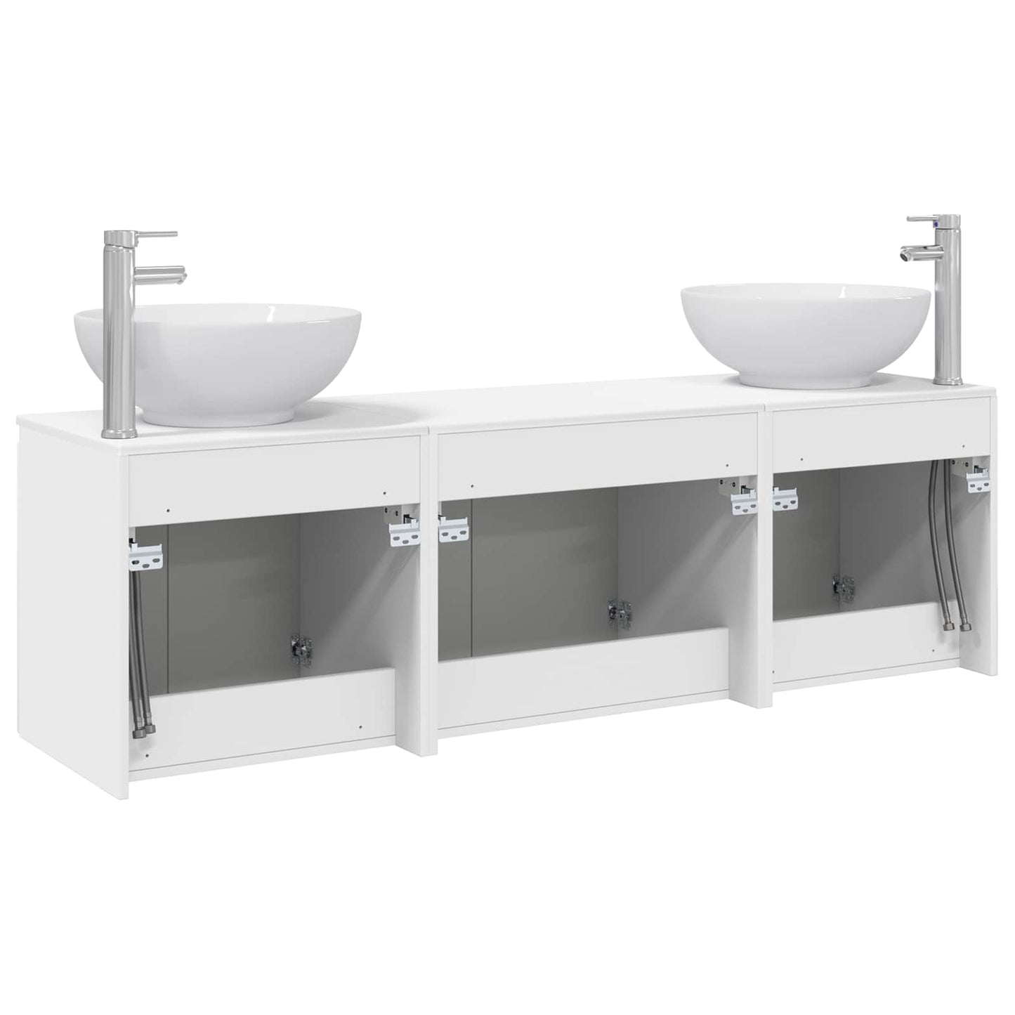 vidaXL Bathroom Cabinet Set 3 pcs White 49.5 x 44.5 x 65 cm