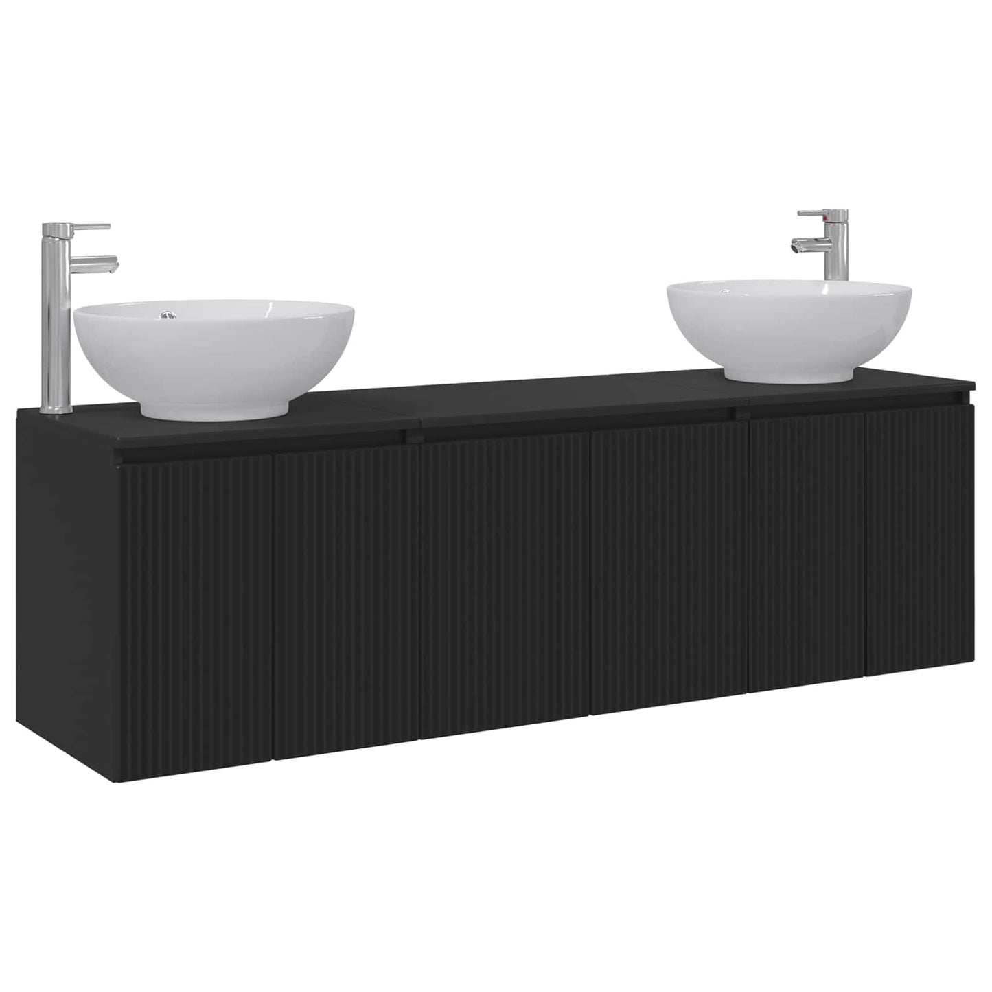 vidaXL Bathroom Cabinet Set 3 pcs Black 49.5 x 44.5 x 65 cm