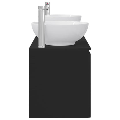 vidaXL Bathroom Cabinet Set 3 pcs Black 49.5 x 44.5 x 65 cm