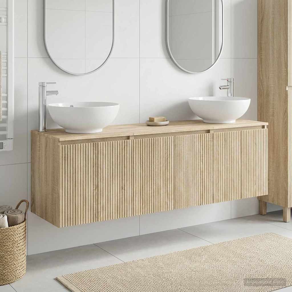 vidaXL Bathroom Cabinet Set 3 pcs Sonoma Oak 49.5 x 44.5 x 65 cm