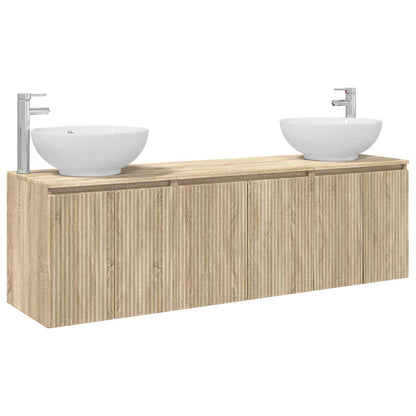 vidaXL Bathroom Cabinet Set 3 pcs Sonoma Oak 49.5 x 44.5 x 65 cm