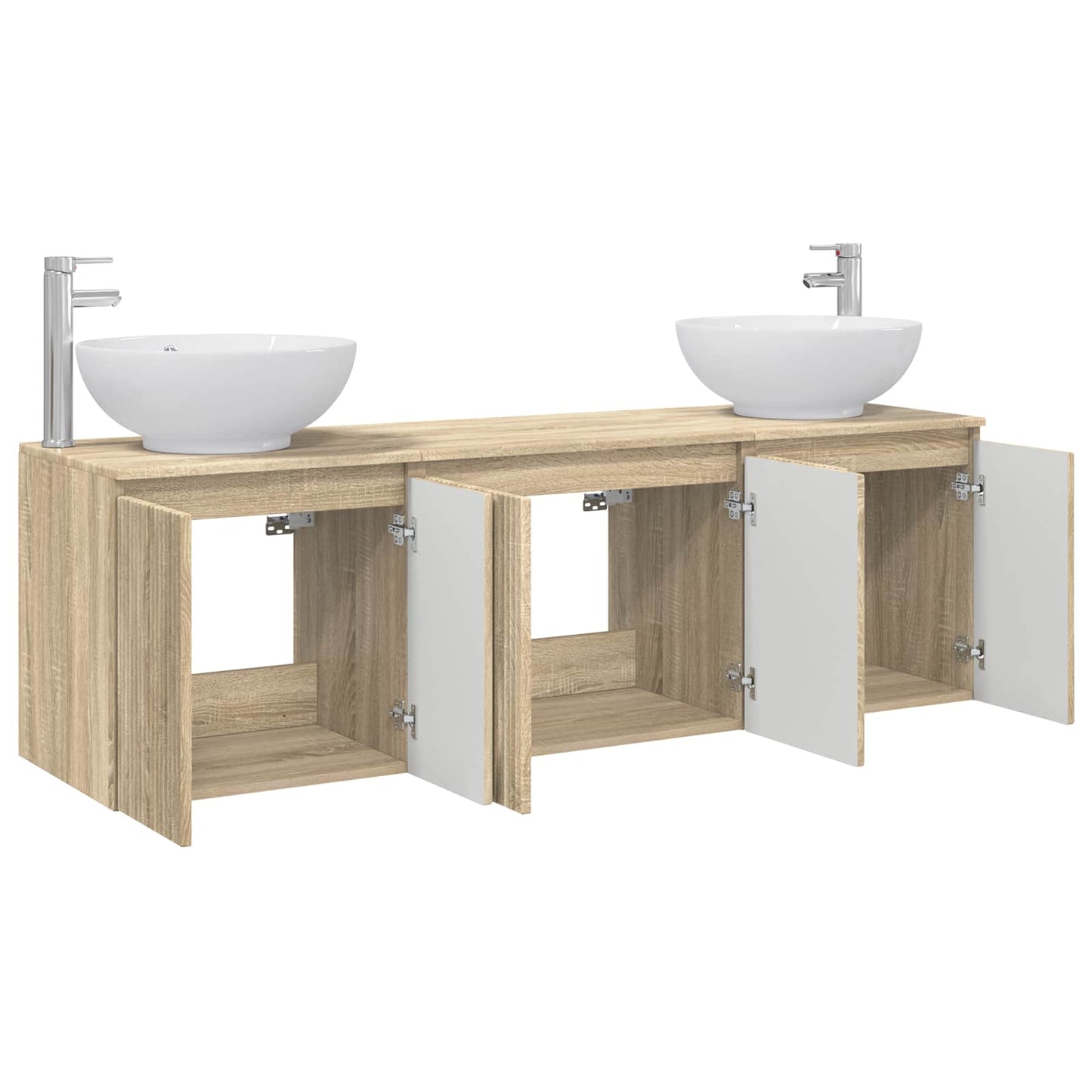 vidaXL Bathroom Cabinet Set 3 pcs Sonoma Oak 49.5 x 44.5 x 65 cm