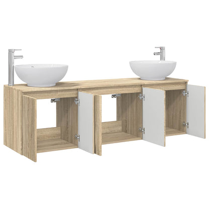 vidaXL Bathroom Cabinet Set 3 pcs Sonoma Oak 49.5 x 44.5 x 65 cm